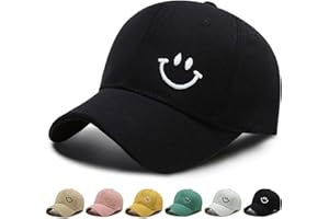 Enwokran Casquette Baseball, Chapeau Ete Respirante Légère Réglable Unisexe avec Brodée Coton Anti-Soleil Sourire Baseball Cap Hip Hop Sport Outdoor Chapeau