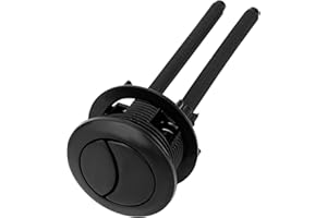 PENITUE 38mm/1.5in Toilet Push Button Replacement, Adjustable Dual Flush Toilet Button Pusher for 38-45mm/1.5-1.77in Aperture Round Universal Tank Push Repair Part for Home Bathroom (Black)