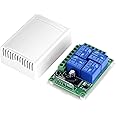 ESHMEET 433MHz 12V 4 Channel Relay Module Wireless with RF Remote Control Switch without Battery ABCD MODEL BLACK