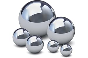 VICASKY Stainless Steel Mirror Polished Ball - 6Pcs Gazing Balls for Indoor Outdoor Garden Decor Compact Reflective Sphere 15Cm