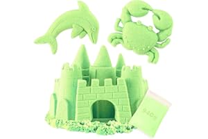KOKOBOX 940g Ricarica Sabbia Cinetica Bambini 3 4 5 Anni Sabbia Magica Bambini Colorata Sabbia Sensoriale di Sabbia per Bambini Idee Regalo Giocattolo Creativo Bambino Compleanno Natale - Verde