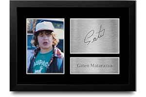 HWC Trading FR A4 Gaten Matarazzo Stranger things Dustin Henderson Cadeaux Imprimé Signé Autographe Photo pour les fans d’émissions de télévision - A4 Encadré