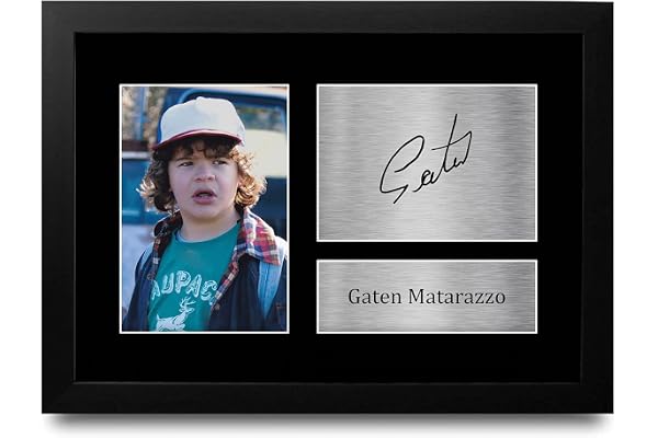 HWC Trading Gaten Matarazzo Strange Hawkins Thing Dustin Henderson Cadeaux Imprimé Signé Autographe Photo pour les fans d’émissions de télévision - A4 Encadré