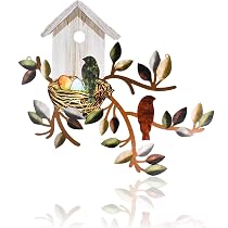 1 * Di Decorazione Da Parete Con Uccelli In Metallo, Bellissimo * Decorazione Da Parete Per Esterno Per Patio, Recinzione A Muro