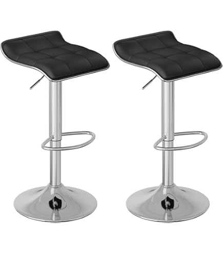 Draaibare barkrukken, verstelbare barstoelen, met voetenbank voor keuken, eetkamer, 2-delige set