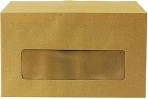 Q-Connect Envelope 89x152mm Pocket Centre Window Gummed 70gsm Manilla (Pack of 1000)