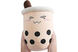Anboor Bubble Tea Plush—Boba Plush Pillow Cute Soft Toy Plushies Boba stuffy Pillow Grandes Peluches Regalos para bebés niños niños (marrón, 35 cm)