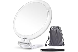 B Beauty Planet Miroir grossissant 20 x 12,7 cm, Miroir Double Face, grossissement 20X/1x, Miroir de Maquillage Pliable avec Support pour Application de Maquillage
