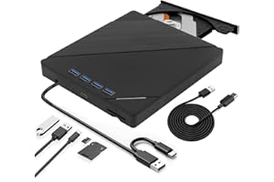 EOKEKE Lecteur Blu-Ray Externe - 8 en 1 Lecteur Externe Blu Ray, Portable Lecteur BD Graveur Blu Ray USB 3.0 Type-C, Lecteur CD DVD Drive Player Optical Bluray Drive pour Ordinateur PC Windows 7/8/10/11
