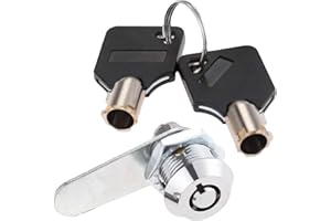 ANBOO Small Cam Lock 16mm Zinc Alloy Chrome Plated Cabinet Lock with 2 Keys, 16 * 18mm Mounting Hole, for Loft Hatch, Mailbox, Post Box, Drawer, French Door Cupboard Locker