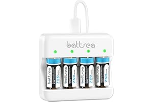 Battsea 750mAh 3.7V 123A / 123 Batteria al Litio Ricaricabile con Caricatore Rapido Compatible with Arlo Fotocamera VMC3030 VMK3200 VMS3230 VMS3330 VMS3430 Torce Microfono Rilevatore di Fumo Sveglia