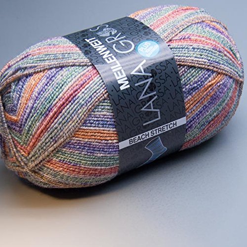 Lana Grossa Meilenweit 100 Cotton Stretch 6106 Orange/Rot/Grün/Lila 100g