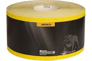 Mirka Yellow Rollo de papel de lija / 115mm x 50m / P180 / lijado de madera dura, madera blanda, pintura, masilla, plástico / 1 rollo