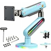 North Bayou Nb M8 Profesyonel Rgb Aydınlatmalı 32-60 In&ccedil; Amortis&ouml;rl&uuml; Oyuncu Monit&ouml;r Kolu Mavi (2-20 Kg)