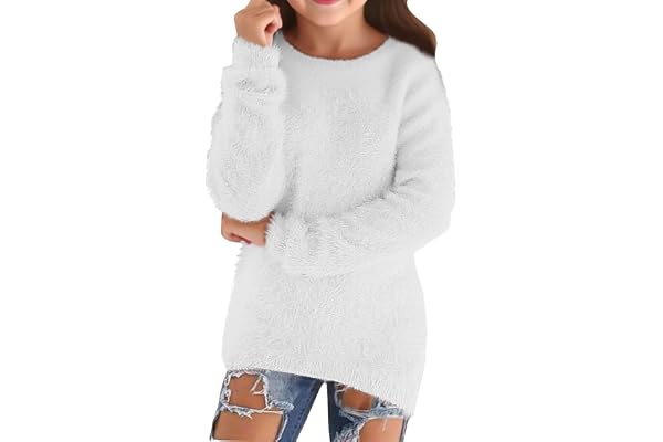 Mjjsk Flickor fleece sweatshirts luddig långärmad vinter varma tröjor barn vardaglig rund hals pullover toppar mode mjuk mysig plysch jumper