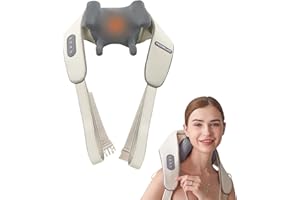 MORELAX Massaggiatore per il collo - Massaggiatore elettrico Shiatsu, cuscino elettrico 5D per tessuti profondi per le spalle, il regalo perfetto per alleviare il dolore alle spalle e al collo