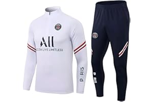 YiJee PSG Fußball Trikot für Erwachsene - Fußball Trainingsanzug mit Langarm für Paris Football Fans - Atmungsaktive Sportbekleidung für Fitness und Laufen - Jogginganzug Fußballtrikot Set