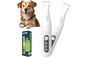 XKUIHF Tondeuse Silencieuse Professionnelle pour Chien avec Éclairage LED – Coupe Douce Sans Stress pour Pelage, Pattes et Oreilles – Rechargeable USB (Blanc)