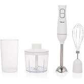 Tristar MX-4881 Hand Blender Set, Dishwasher Safe Parts Includes Detachable Stainless Steel Rod, Whisk, Chopper, Measuring Ju