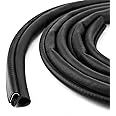 QWORK® Car Door Rubber Seal, U Shape Rubber Edge Trim with Side Bulb for Cars Boats RVs Trucks and Home Applications, Fits 1/16”-1/8” Edges (10FT)