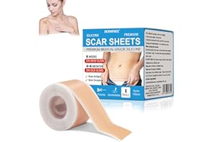 WXSHUOYU Silicone Scar Sheets,Silicone Scar Tape,Láminas De Silicona De Grado Médico Para,Cesáreas,Quemaduras Y Acné(4cm×150cm),Transpirables Para Todo Tipo De Piel,Parches Cicatrizantes,Reutilizables