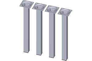 DIY Element System Möbelfuß eckig – Vierkant-Metallfuß, ideal als Tischbein für die Gestaltung individueller Möbelstücke – 25 x 25 mm, Länge 300 mm, Chrom