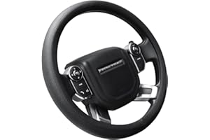 SEG Direct Housse de Volant de Voiture pour F-150 Tundra Range Rover 39.5-41 cm, Cuir Microfibre Noir