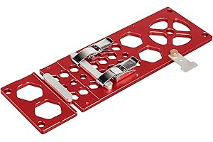 TOOLCOOL Upgraded 340mm Track Saw Square Right Angle Circular Saw Guide Rail Angle Stop Accessories Compatible with Festool and Makita Guide Rail (Red)