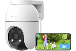 EZVIZ C8c 5MP Caméra Surveillance WiFi Extérieure à 360° avec Suivi Auto-Zoom, Détection de Forme Humaine/Véhicule, Vision Nocturne en Couleur, Audio Bidirectionnel, IP65 Etanche, Défense Active
