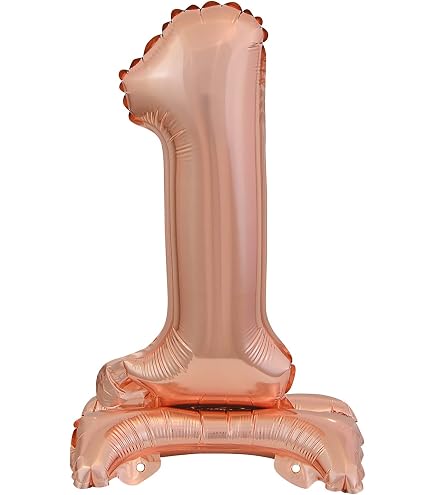 Stehender Folienballon Zahl 2 – Rosegold, 38 Cm Hoch, Mit Basis, Mit Luft Aufblasbar, Wiederverwendbar