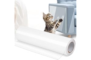 POWMAG Folia chroniąca przed zadrapaniami dla kotów, samoprzylepna folia ochronna na zarysowania, przezroczysta, do mebli, kanap, ścian, drzwi (20 cm x 5 m)