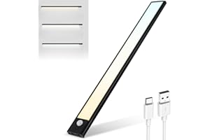 Brendz Unterbauleuchte Küche LED, USB-C Wiederaufladbare LED Lichtleiste Küche, 3 Farbtemperaturen, Dimmbare Schrankbeleuchtung, Magnetisches Schranklicht mit Bewegungsmelder, 40cm, Schwarz