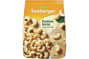 ‎SEEBERGER Seeberger Cashewkerne Ganze Cashew Nüsse - reich an Proteinen, Vitaminen & Mineralstoffen - Naturbelassen - ohne Zusatzstoffe, vegan (1 x 500 g)