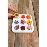 &Ccedil;i&ccedil;ek S&uuml;sleme Set 2 Dokuzlu Silikon Mum Kalıbı