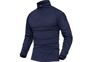 MAGCOMSEN Chemise Tactique Homme Militaire Chemise de Combat Printemps à Manches Longues T-Shirt Respirant avec Deux Poches Vêtement en Plein Air Camouflage