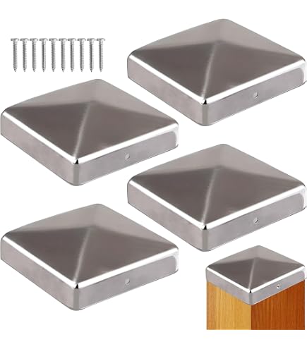 10 Tappi Per Pali 121x121 Mm In Acciaio Zincato – Piramidali Per Recinzione Da 12x12 Cm
