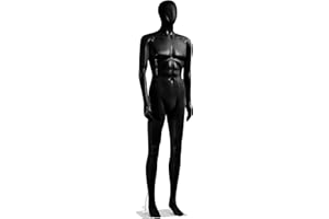 SereneLife Male Mannequin Body 185cm,Tall Full Body Shop Mannequin With Adjustable Head, Flexible Limbs And Detachable Design, Perfect For Clothing Stores, Boutiques, Exhibitions And More(Black)