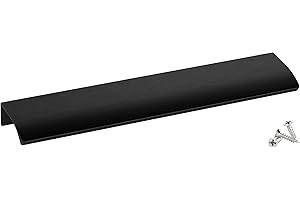 SOTECH 5 Stück Möbelgriffe Blankett Alex schwarz gebürstet 200 mm Griffleisten zur Montage am Frontinneren inkl. Befestigungsschrauben