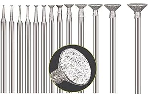 Luo ke 13 Pcs Triangle Type Diamond Burr - 3/32'' Shank Diamond Mounted Engraving Bits Stone Carving Set For Rotary Tools