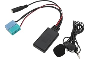 AQXREIGHT Adapter Bluetooth AUX IN, 6 + 8 Pinów Adapter Bluetooth AUX IN Zestaw Głośnomówiący do Mikrofonu Bravo do Radia VISTEON od 2007