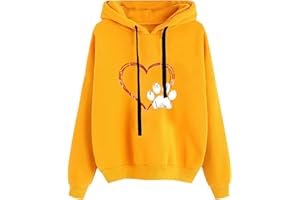 QZQZ Sweat à Capuche Femme Mignon Dessin Animé Sweatshirt Manches Longues Veste Outwear avec Poches Hoodies Casual Oversize Sweatshirt Manteau Décontractée Grande Taille Pas Cher