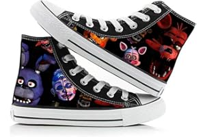 JIUMAOCLEU FNAF Shoes Security Breach Fazbear's Piazzari Anime Cosplay Leinwand Schuhe Horror Spiel Charakter Druck Schuhe Unisex Schnürschuhe Casual Fashion Sneakers