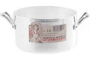 BALDASSARE AGNELLI Pentole Agnelli Family Cooking Alluminio Casseruola Alta con 2 Maniglie, 16 cm