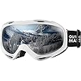 OutdoorMaster Masque de Ski OTG - Anti-Buée Lunettes de Ski, Anti-poussière Coupe-Vent 100% protection UV400 Masques de Snowb