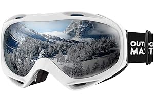 OutdoorMaster Gogle narciarskie OTG - na okulary Gogle narciarskie/snowboardowe dla mężczyzn, kobiet i młodzieży - 100% ochrona przed promieniowaniem UV