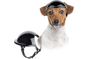 NAMSAN Kask dla zwierząt domowych, fajny kask motocyklowy z akrylonitrylu butadienowo-styrenowego, bez nacisku na ucho, regulowany, ochrona głowy, kask ochronny do jazdy na rowerze, aktywności na