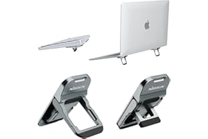 Nillkin Mini Laptopständer, Faltbarer Unsichtbar Laptop Halterung, Verstellbarer Notebook Ständer mit Rutschfester Silikon Unterlage Kompatibel mit Allen Laptops/MacBook/Notebook/Tastatur, Grau