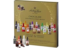 TJMOLTEN Anthon Berg - Dark Chocolate Assortment with Famous Liqueurs, Cocktails, Coffee in flavors of margarita, mojito, Irish coffee - 21x Dark chocolate luxury gift set for men women him her 328g