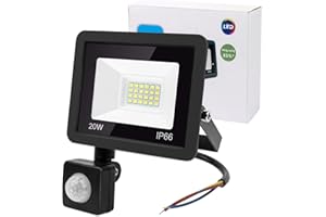 MXTIMWAN 20W Faretto LED da Esterno, 1600LM Faretti LED Esterno, 6500K Luce Bianca Fredda Proiettore Faro LED, Impermeabile IP66 Super Luminosa Proiettore Faro LED da Esterno per Patio Cortile Garage