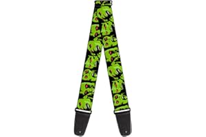 Buckle-Down GS-W32631 Guitar Strap - Zombie Expressions Black/Green/Red - 2" Wide - 29-54" Length